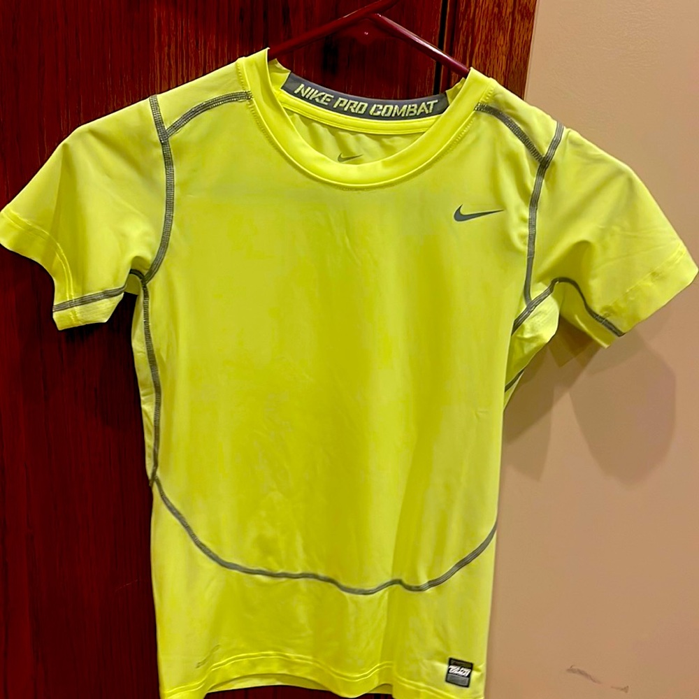 Boys Nike DrI-Fit Bright Yellow Compression Shirt